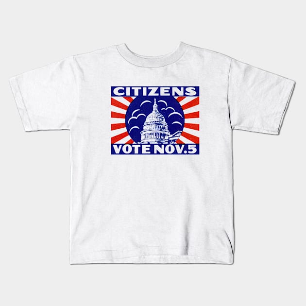 Citizens Vote Kids T-Shirt by historicimage